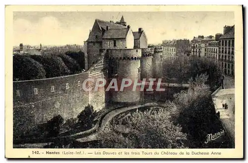 Ansichtskarte AK Nantes Les Douves et les Trois Tours du Chateau de la duchesse Anne