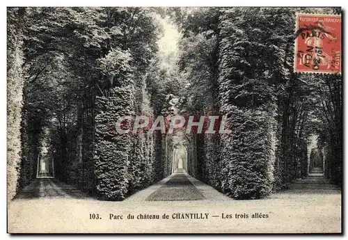 Cartes postales Parc du Chateau de Chantilly Les Trois Allees