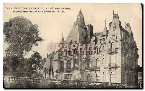 Cartes postales Montmorency Le Chateau du Dino facade interieure et terrasse