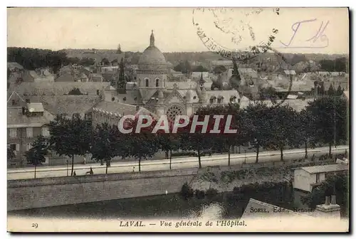 Cartes postales Laval Vue Generale de L&#39Hopital