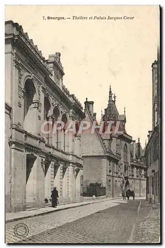 Cartes postales Bourges Theatre et Palais Jacques Coeur