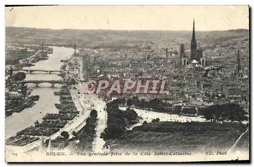 Cartes postales Rouen Vue Generale Prise de la Cote Sainte Catherine