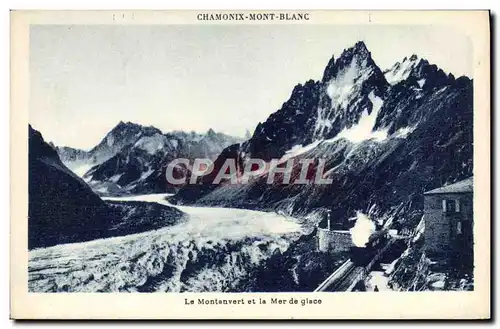 Cartes postales Chamonix Mont Blanc Le Montanvert et la mer de glace