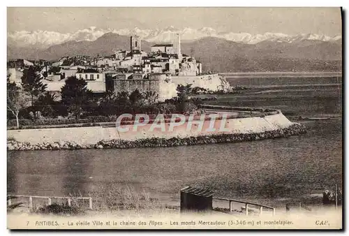 Ansichtskarte AK Antibes La Vieille et la Chaine des Alpes Les Monts Mercautour