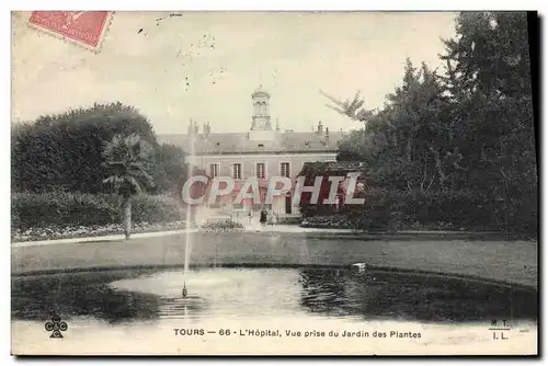 Ansichtskarte AK Tours L&#39Hopital Vue Prise du Jardin des Plantes