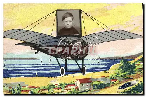 Cartes postales Photographie Enfant Avion