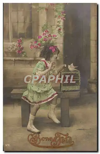 Cartes postales Fantaisie Enfant Oiseau