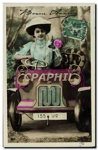 Cartes postales Fantaisie Femme Automobile