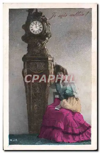 Cartes postales Fantaisie Femme Horloge