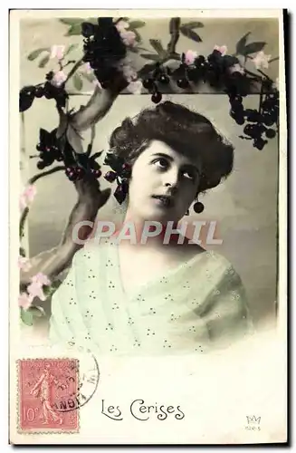 Cartes postales Fantaisie Femme Les cerises