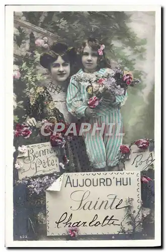 Cartes postales Fantaisie Femme Enfant Sainte Charlotte