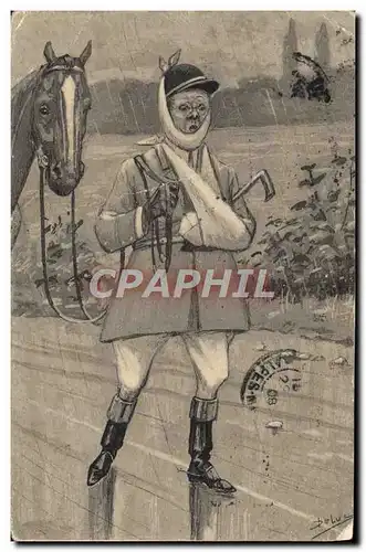 Ansichtskarte AK Fantaisie Homme Cavalier Cheval