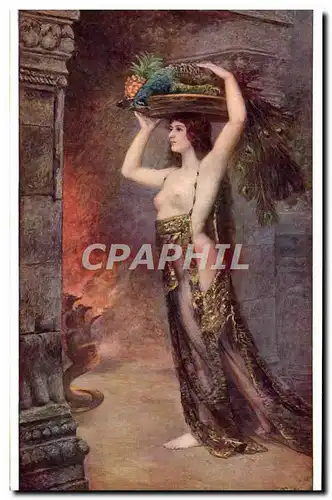 Ansichtskarte AK Fantaisie Femme Salon de 1914 Mme Consuelo Fould La porteuse d&#39offrande