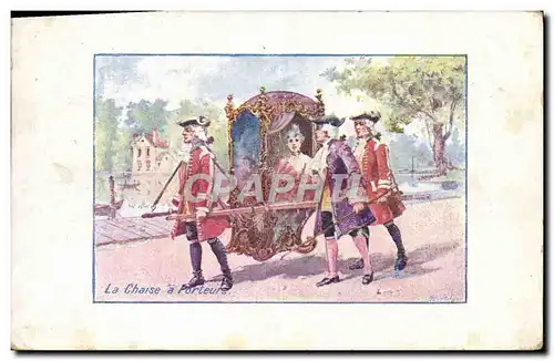 Cartes postales Fantaisie Femme La chaise a porteurs