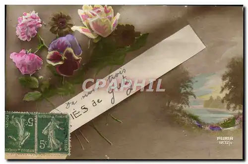 Cartes postales Fantaisie Fleurs Gretz