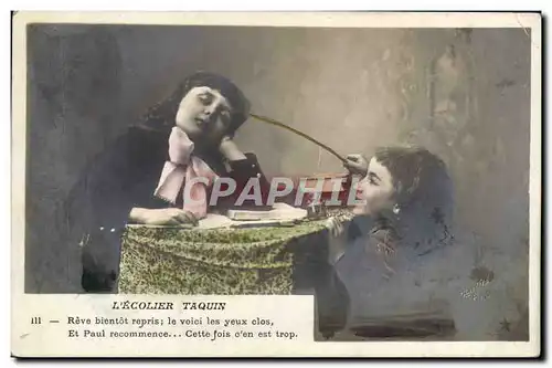 Cartes postales Fantaisie Enfants l&#39ecolier taquin