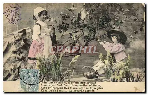 Cartes postales Fantaisie Enfants Peche