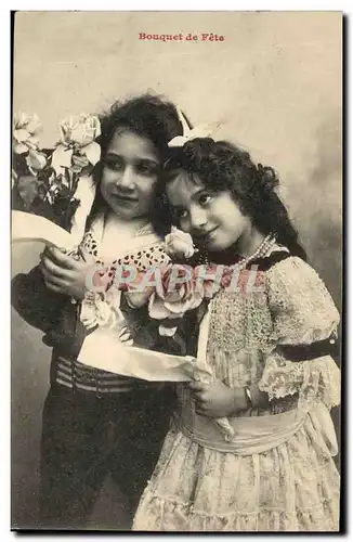 Cartes postales Fantaisie Enfants Bouquet de fete