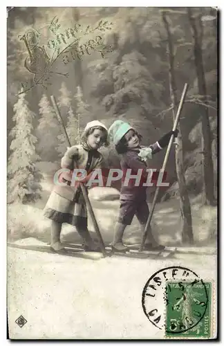 Cartes postales Fantaisie Enfants Skis Ski