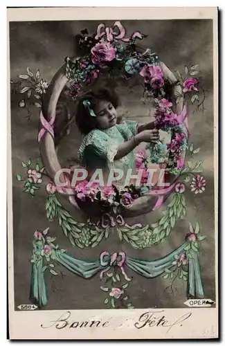 Cartes postales Fantaisie Fleurs Enfant