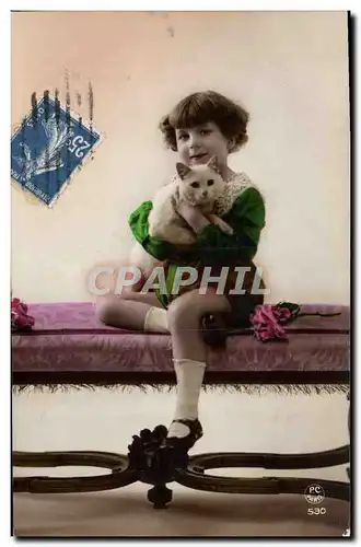 Cartes postales Fantaisie Enfant Chat Chaton