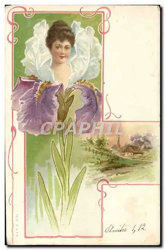 Cartes postales Fantaisie Femme Fleurs