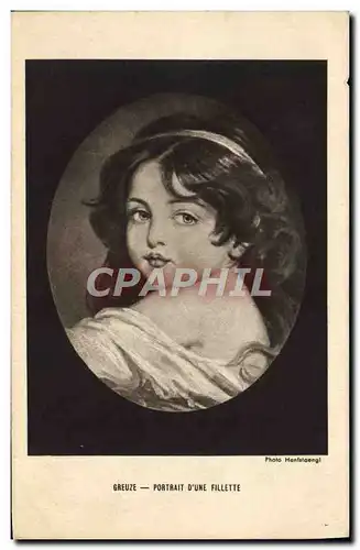 Cartes postales Fantaisie Greuze Portrait d&#39une fillette