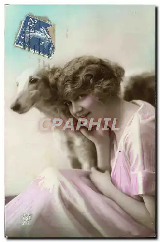 Cartes postales Fantaisie Femme Chien