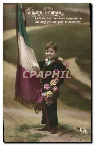 Ansichtskarte AK Fantaisie Enfant Jeune France Drapeau