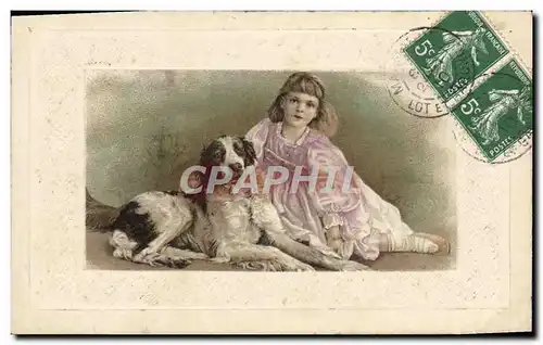 Cartes postales Fantaisie Enfant chien