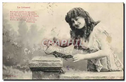 Cartes postales Fantaisie Femme Le leard