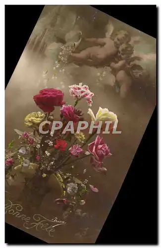 Cartes postales Fantaisie Fleurs Ange