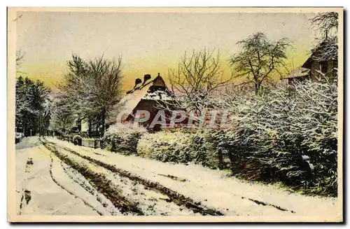 Cartes postales Fantaisie Paysage Route dans la neige