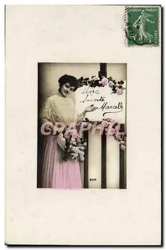 Cartes postales Fantaisie Femme Fleurs