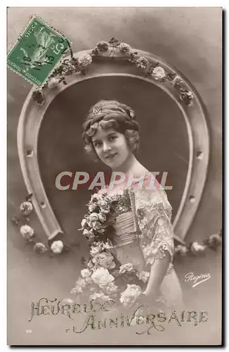 Cartes postales Fantaisie Femme Fer a cheval