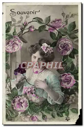 Cartes postales Fantaisie Femme Fleurs