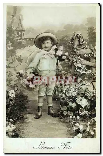 Cartes postales Fantaisie Enfant Fleurs