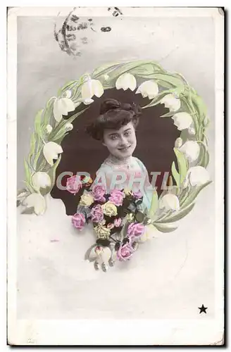 Cartes postales Fantaisie Femme Muguet