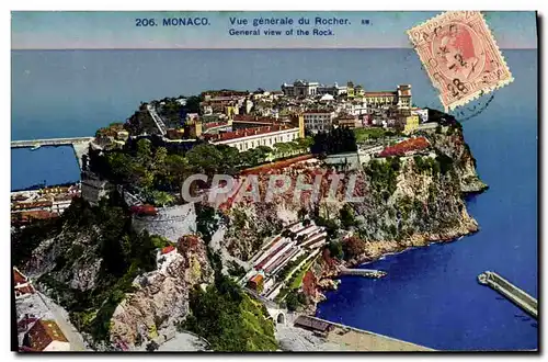 Cartes postales Monaco Vue generale du rocher