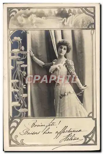 Cartes postales Fantaisie Femme Cygne