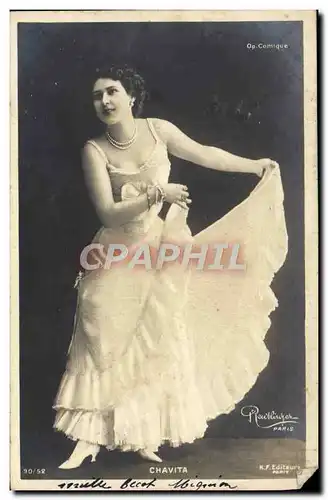 Cartes postales Fantaisie Femme Chavita Opera Comique