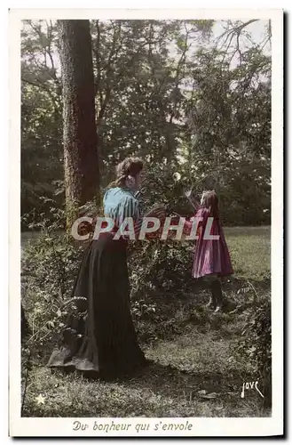 Ansichtskarte AK Fantaisie Femme Enfant Du bonheur qui s&#39envole