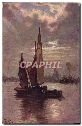 Cartes postales Fantaisie Bateau de peche