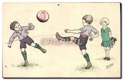 Cartes postales Fantaisie Enfants Football Alsace