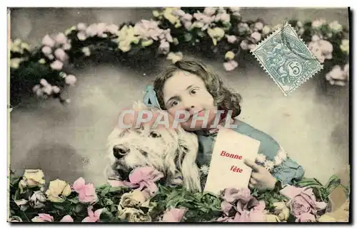 Cartes postales Fantaisie Enfant Chien