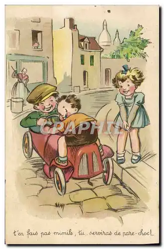 Ansichtskarte AK Fantaisie Enfants Automobile Voiture d&#39enfants