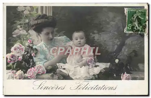 Cartes postales Fantaisie Femme Enfant Bebe