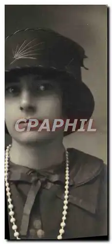 CARTE PHOTO Fantaisie Femme au collier