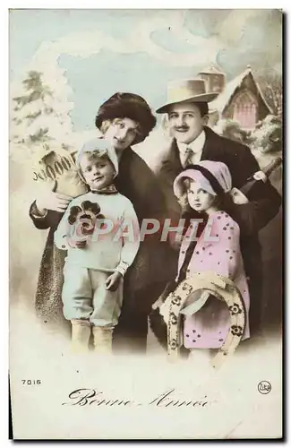 Cartes postales Fantaisie Femme Enfants Trefle