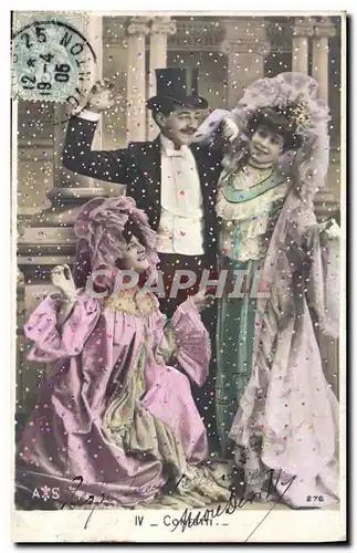 Cartes postales Fantaisie Femme Carnaval Confetti